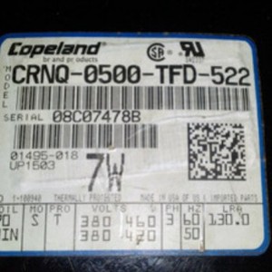 คอมเพรสเซอร์ทำความเย็นโคปแลนด์ รุ่น CRNQ-0300-TFD-522 แบบลูกสูบ 8P ป้องกันความร้อน สำหรับใช้งานในอุตสาหกรรม - Product Image 2