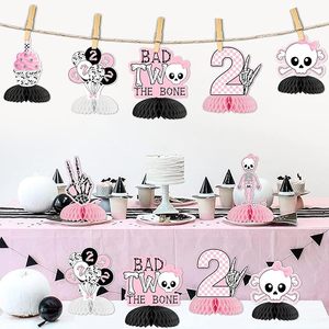 Décorations de fête <span class=keywords><strong>Bad</strong></span> 2 the Bone pour filles, 8 pièces, thème rock, centres de table en nid d'abeille, décoration de table pour fête d'anniversaire sur le thème de la musique rock pour filles - Product Image 5