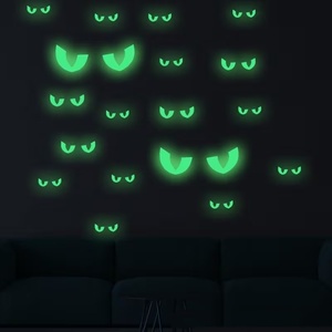 18 pegatinas reflectantes luminosas con forma de ojo para decoración de fiestas de Halloween y Navidad, calcomanías luminosas para pared, ventana y techo - Product Image 2