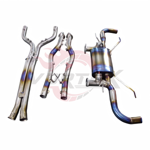 Sistema de Escape Catback Vortex Titanium Valvetronic para Aston Martin Rapide 6.0L V12, Silenciador de Carreras con Corte en Forma de Pie Azul Quemado - Product Image 6