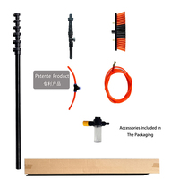 Kit de cepillos telescópicos de 12-42 pies para limpieza de paneles solares y ventanas con alimentación de agua, lavador de techos, OEM personalizado, venta al por mayor