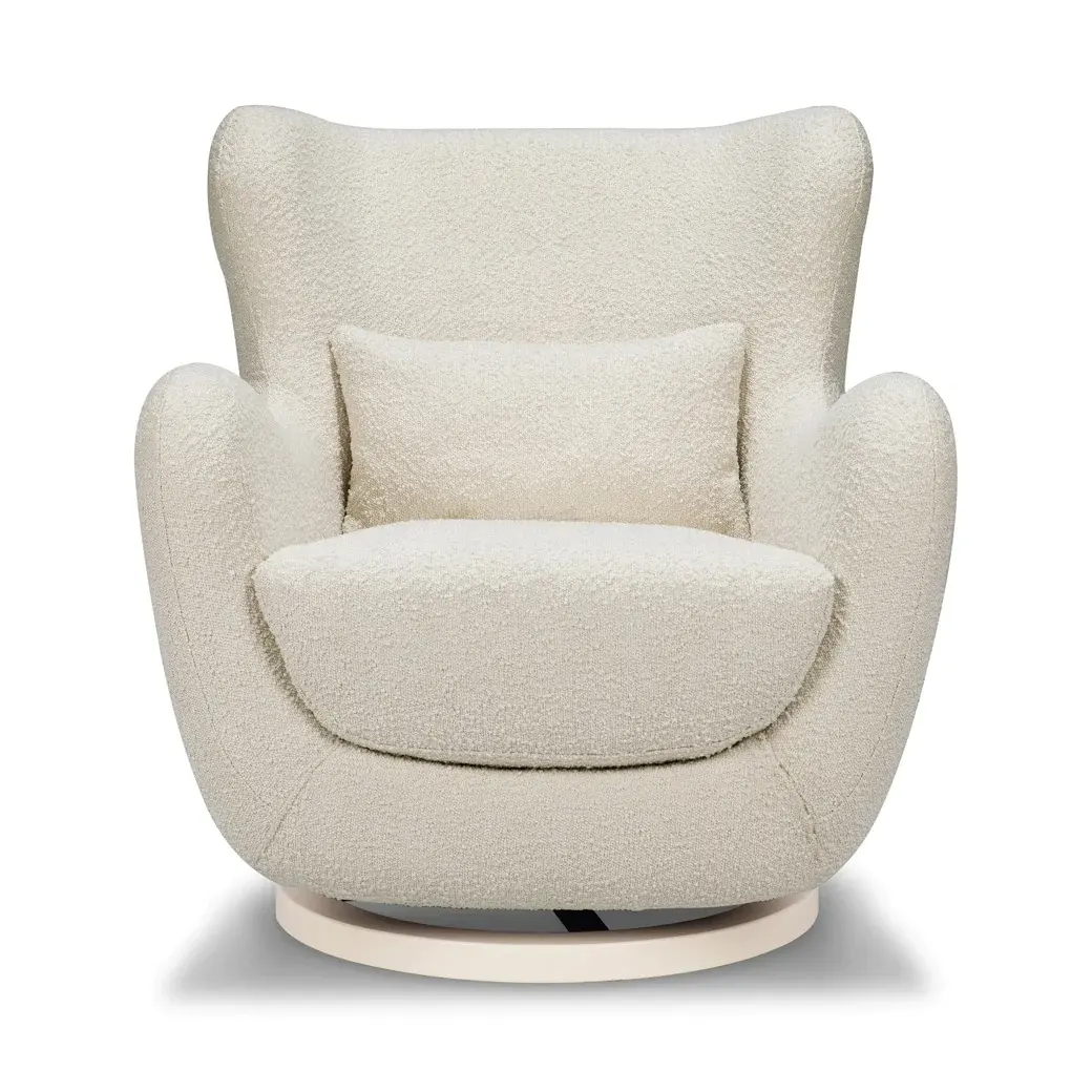 NOVA White Swivel Glider Rocker Recliner Nursery Room Furniture Polar Fleece Finish Lounge Recliner Rocking Sofa Chair