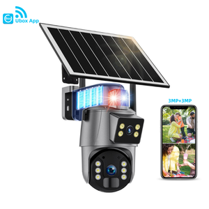 AI izleme 6MP açık güvenlik kamera çift Lens su geçirmez IP66 ışık Alarm gece renk 8W güneş 10400mAh pil kamera - Product Image 1