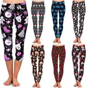 Vente chaude beurre doux classique noir herbe impression <span class=keywords><strong>3D</strong></span> Yoga pantalon Leggings femme - Product Image 1