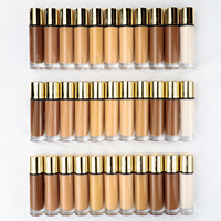 Fond de teint liquide mat à étiquette privée, fond de teint minéral pour peaux foncées, logo cosmétique, maquillage DIY