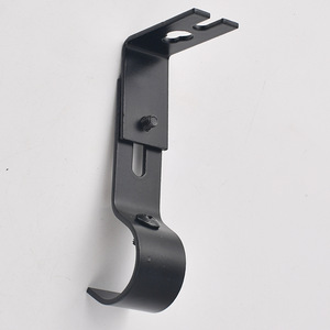 Adjustable Metal Roman Rod <b>Bracket</b> <b>Black</b> Carbon Steel Wall Mount Curved Design Minimalist Easy Installation Universal Curtain - Product Image 3