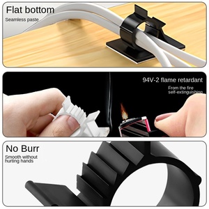 LV Products Wall-Mounted <b>Cable</b> Organizer with Adjustable Fixed Seat and Sticky Wire Harness Buckle <b>Cable</b> <b>Clip</b> Storage - Product Image 2