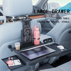 Car Back Backseat Food Trays <b>Desk</b> for Road Trip Eating <b>Working</b> with Phone Drink Holder for Laptop iPad Adjustable Travel Tray - Product Image 3