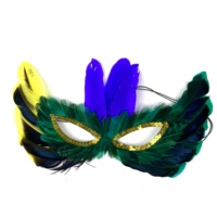 Classique Sparkling Glitters Plume Masque Mardi Gras Parades Carnaval Party Costume Accessoires Or Violet Masque Pour Les Yeux pour La Fête