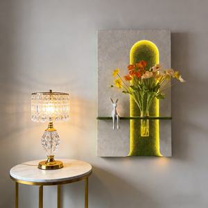 Peinture murale de luxe, nature morte, grande œuvre d'art murale, peinture texturée en relief 3D, peinture artisanale minimaliste en grès, décoration d'hôtel LED - Product Image 1