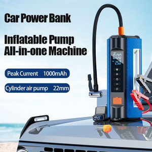 Compresseur d'air portable 12V tout-en-un 10000 mAh, mini gonfleur de pneus, alimentation de démarrage d'urgence, charge USB-C, camion, moto - Product Image 2