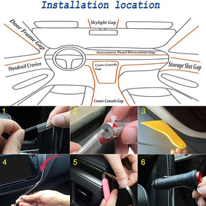 Ruban <span class=keywords><strong>LED</strong></span> flexible à lumière ambiante RGB néon El Wire pour la décoration intérieure de voiture, application de contrôle à distance, éclairage de <span class=keywords><strong>pieds</strong></span>, fibre optique - Product Image 5