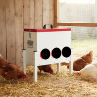 Mangeoire à poulet JH-Mech anti-rouille avec couvercle imperméable, hauteur réglable, 12L, blanche, galvanisée
