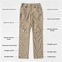 Celana Kerja Pria Kasual Khaki Ukuran Besar Bahan Katun Twill Pinggang Sedang Model Carpenter Kancing Resleting Kantong Alat Lurus