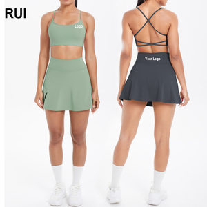 RUIQUWIN OEM 2025 Conjunto de falda de tenis para mujer Nuevo conjunto de ropa de yoga para fitness Conjuntos de béisbol y golf cruzados de dos piezas - Product Image 1