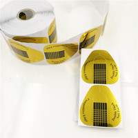 500 pièces de formes à ongles en papier doré, forme fer à cheval, double épaisseur, pour extension d'ongles en acrylique, outils de manucure et nail art