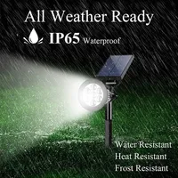 Projecteurs solaires LED d'extérieur, étanches IP65, luminosité réglable, pour jardin, cour, allée, patio, décoration