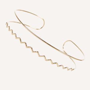 CUCOCUCA YFB 011 Collier ras du cou en acier inoxydable à chaîne en zigzag, bijou de cou géométrique, simple et élégant, conçu pour les tenues d'été - Product Image 1