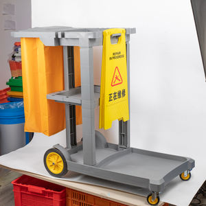 जेंटर कॉम्बो ने घर-कीपिंग मल्टीफंक्शन क्लीनिंग कार्ट ट्रॉली और होटल और अस्पताल के लिए सावधानी चिन्ह लगा दिया - Product Image 2