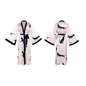 Nuevo Albornoz de Satén Estampado con Leopardo para Mujer, Sexy y de Manga Larga - Product Image 6