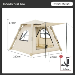 Tenda da campeggio gonfiabile portatile completamente automatica addensata per 3-4 persone pieghevole per viaggi all'aperto e notturni - Product Image 5