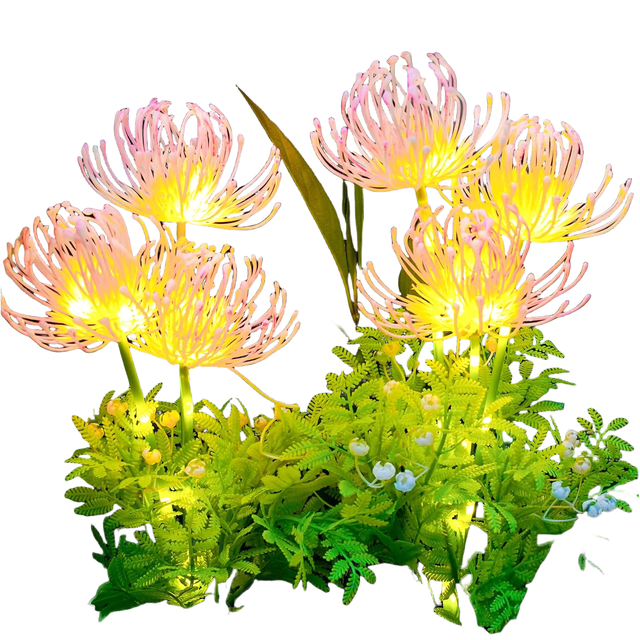 2024 Solar Flowers Lights Beautiful Garden Decorative Waterproof Colorful LED Powered Landscape for Patio Yard Outdoor Plastic