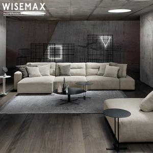 MUEBLES WISEMAX Sofá de Estilo Industrial Minimalista Italiano para Penthouse, Sofá de Madera Maciza para Villa - Product Image 5