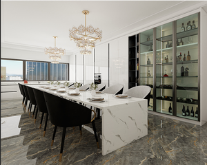 Armoires de cuisine modernes SANTOPOVA avec construction en contreplaqué, crédence, accessoires pour évier, garantie à vie - Product Image 2