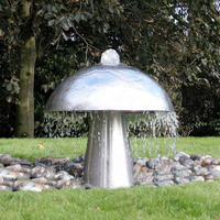Statue de pelouse extérieure en métal, fontaine à eau, Sculpture artistique, auto-harpe, acier inoxydable