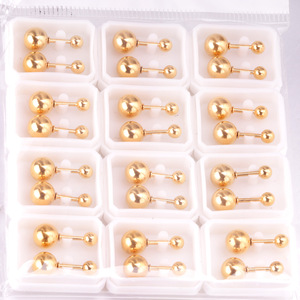 Stainless <b>Steel</b> <b>Ball</b> Stud Earrings 10mm Gold Plated Minimalist Everyday Wear Women's Jewelry - Product Image 4