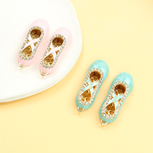 Adorno de diamantes de imitación para <span class=keywords><strong>zapatillas</strong></span> de <span class=keywords><strong>ballet</strong></span>, aleación en tono dorado con esmalte pastel para regalos de recitales de danza - Product Image 2