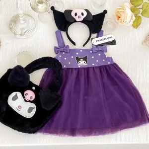 Ropa de Bebé Vestidos lindo verano coreano Halter púrpura dibujos animados moda Niño vestidos moda Niña niño vestido para niños