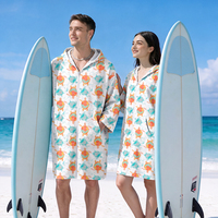 Poncho de plage à séchage rapide avec capuche, fermeture éclair et poche pour femmes, hommes, unisexe, surf, natation, plein air