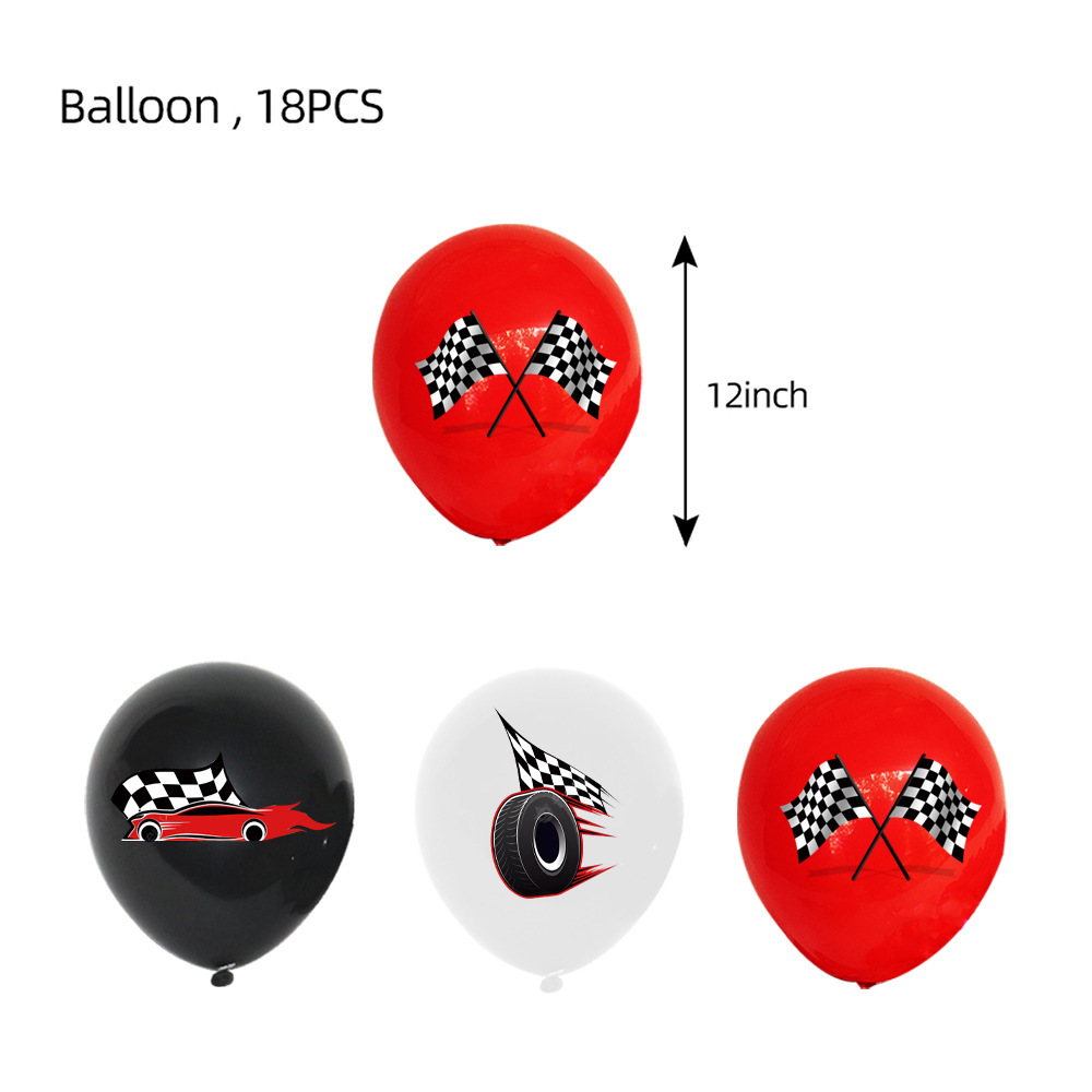 Black Red-18pcs printed balloon