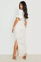 Robe longue de maternité en satin à manches flûte pour séance photo, vêtements de grossesse pour femmes enceintes, vente en gros