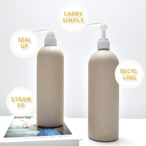 Bouteille de <span class=keywords><strong>paille</strong></span> de blé biodégradable naturelle 500ml 750ml 1000ml Bouteille de shampooing et de lotion pour le corps légère pressée - Product Image 3