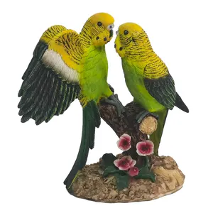 Decoração de papagaio de resina, estatueta de animal personalizada de casa & jardim, enfeite de fábrica, diretamente fornecer