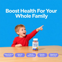 Gummies de magnésium glycinate pour enfants du fabricant : favorisent la relaxation, la santé cérébrale et osseuse, apaisent, sans sucre, complément d'aide au sommeil