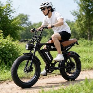 20 * 4-inch <b>Fat</b> Tire 48V15ah Lithium Battery Brushless Dual Suspension Dual Disc Brake Retro City Electric Mountain <b>Bike</b> - Product Image 4