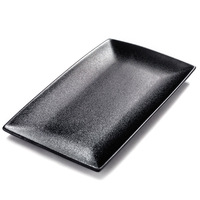 Assiette en céramique noire rectangulaire de haute qualité japonaise Bar Hotel Restaurant Home Sushi Fish Assiette en porcelaine