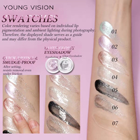 Fard à paupières en gel fonctionnel One Touch, fard à paupières liquide brillant et fin, fini nacré, 7 couleurs disponibles