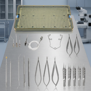 Juego de 21 Instrumentos Quirúrgicos Manuales de Acero Inoxidable para Cataratas, Herramientas de Microcirugía Oftálmica, Bandeja de Esterilización, Uso Hospitalario - Product Image 2