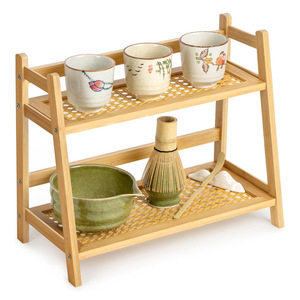 Bamboo 2 Tier Countertop <b>Mug</b> Rack Kitchen Organizer Storage Shelf Minimalist Design - Product Image 4