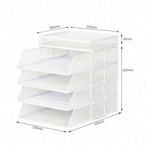 <b>Metal</b> A4 Paper Filing Trays 5 Tiers Stackable <b>File</b> Tray Mesh Desk <b>File</b> Organizer - Product Image 2