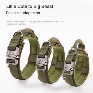 <span class=keywords><strong>Collar</strong></span> de cuello táctico para perros grandes, <span class=keywords><strong>collar</strong></span> de tracción de poliéster para exteriores con mango de velcro y decoración de cinta - Product Image 3