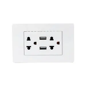 New Design Type A 2.1A Charger USB Port US Standard Multi 6 Pins Wall Socket Dual USB charger Socket Power Outlet
