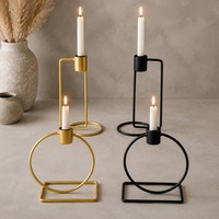 Porte-bougie moderne irrégulier, décoration géométrique en métal pour table à manger