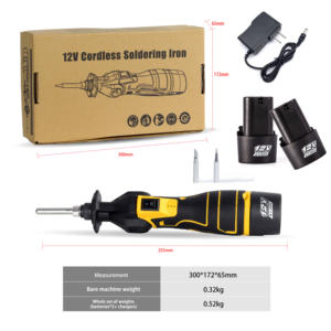 <span class=keywords><strong>Pistola</strong></span> <span class=keywords><strong>de</strong></span> Soldar Inalámbrica Recargable con Batería <span class=keywords><strong>de</strong></span> Litio, 80W-150W, Temperatura 300C-500C, Tiempo <span class=keywords><strong>de</strong></span> Calentamiento <span class=keywords><strong>de</strong></span> 10s, 5V-24V DC - Product Image 3