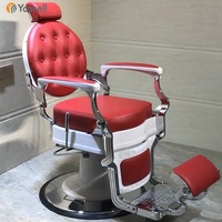 Chaise de barbier Yoocell, nouvelle base en acier inoxydable, style gris, chaise de salon