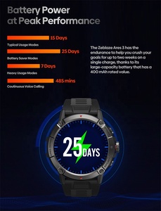 Zeblaze <span class=keywords><strong>Ares</strong></span> 3 Llamadas de voz resistentes 3 ATM Smartwatch Dial Call 100 + Modos deportivos 24H Monitor DE SALUD Smartwatch - Product Image 6
